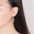 thumbnail image 4 of Emma Manor EM White Gold-Plated 1/2ct Cubic Zirconia Cross Dangle Earrings for Women, 4 of 6