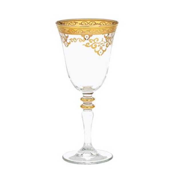 Classic Touch CAW675 Verre à Eau avec Design Or Riche