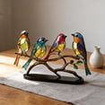 thumbnail image 6 of Birds On A Branch Stained Glass Decor,Spring Birds Desktop Decorations,Home Bird Decorations for Office,Window,Decorative Birds On Branch Desktop Ornaments for Home Decor Gift Table Decoration, 6 of 7