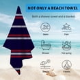 thumbnail image 4 of GZHJMY Beach Towel for Women Girls, Simple Stripe with Navy Blue Red and White Bath Towel, Oversized Lightweight Sport Towel, 31x63 Inch, 4 of 7