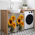 thumbnail image 3 of Sunflowers Cabinet Curtains for Kitchen 35"W x 35"L, Flowers Vertical Wood Farmhouse Rustic Laundry Sink Cabinets Magic Tape Short Curtain Privacy Panel for Bathroom Vanity Cabinets, 3 of 9