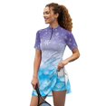 thumbnail image 3 of Psesaysky Blue Mermaid Fishscales Tennis Dress with Built in Shorts for Women Zipper Short Sleeve Midi Dresses Quick Dry Stand Collar Workout Sports Athletic Golf Dress for Girls Y2K, 3 of 7