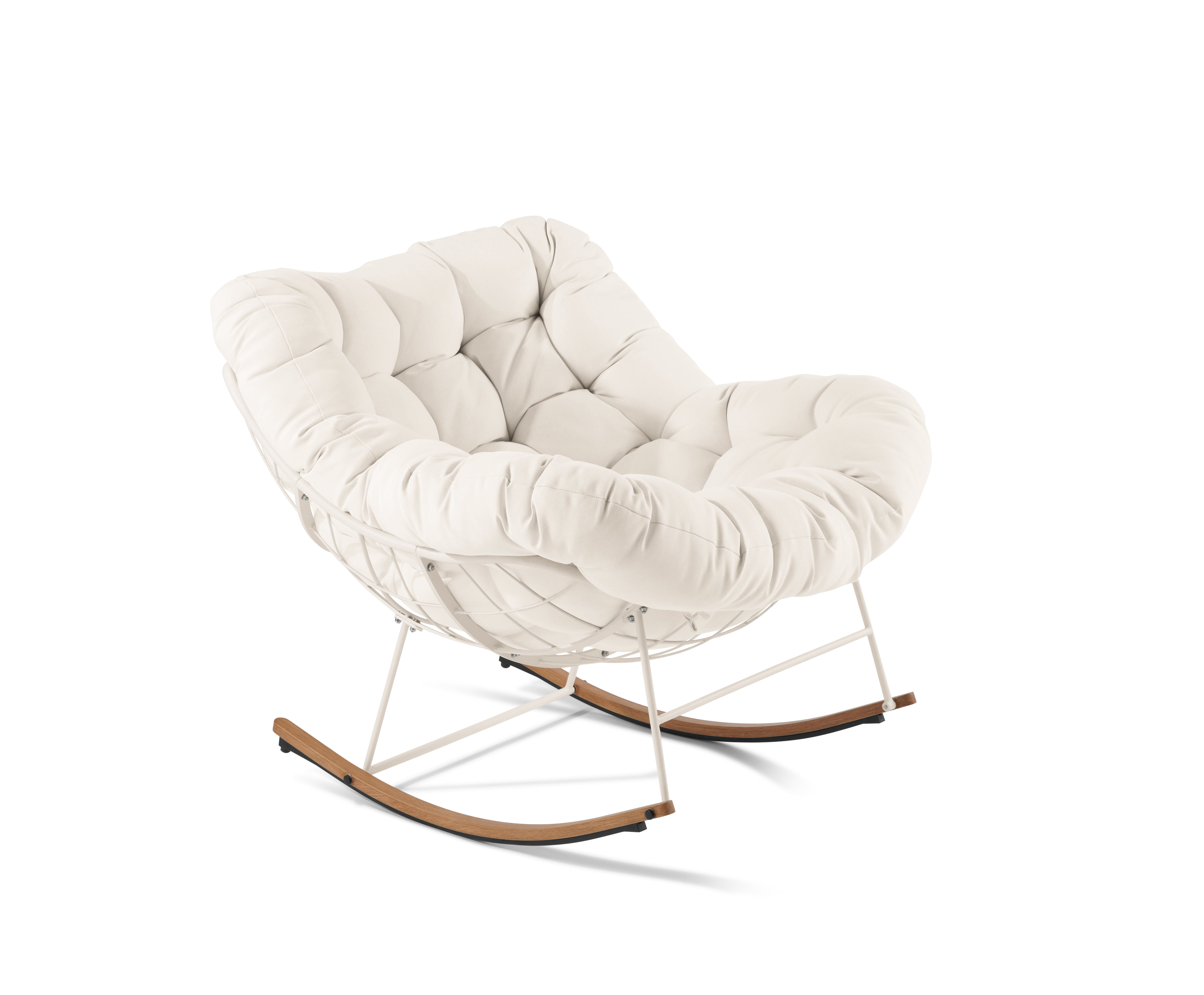 Better Homes & Gardens Marlow Papasan Outdoor Rocking Chair, Cream