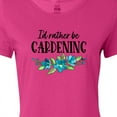 thumbnail image 4 of Inktastic I'd Rather Be Gardening Blue Flowers Women's T-Shirt, 4 of 5