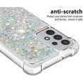 thumbnail image 4 of Compatible with Samsung Galaxy A32 5G Case Glitter Liquid Cute Clear Phone Case Floating Quicksand Shockproof Protective Bumper Silicone TPU Case for Samsung Galaxy A32 5G Love Sliver YB, 4 of 12