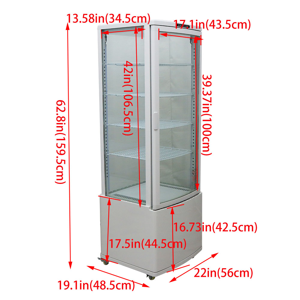 Vertical Cakes Showcase Drinks Fridge Floor Standing Display Cabinet Automatic Defrost