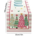 thumbnail image 3 of Cinvoph Christmas Table Runner Pink Plaid Christmas Table Runner Long Winter Christmas Xmas Holiday House Table Decoration 13"x71", 3 of 6