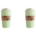 thumbnail image 3 of Wosthever Botella de café de bambú Agua Refrigeración del automóvil Taza de plástico térmico Vasos de gran capacidad para viajes Camping Verde 2Conjunto, 3 of 6