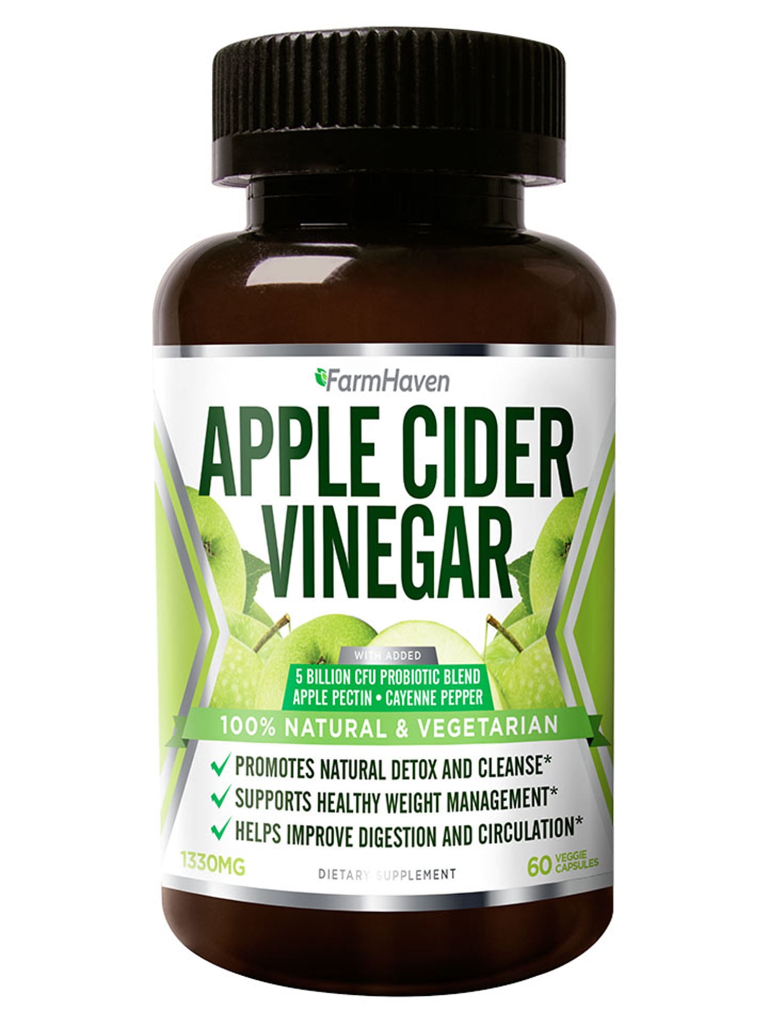 Apple Cider Vinegar Capsules 1330mg per serving, 60 Veggie Capsules