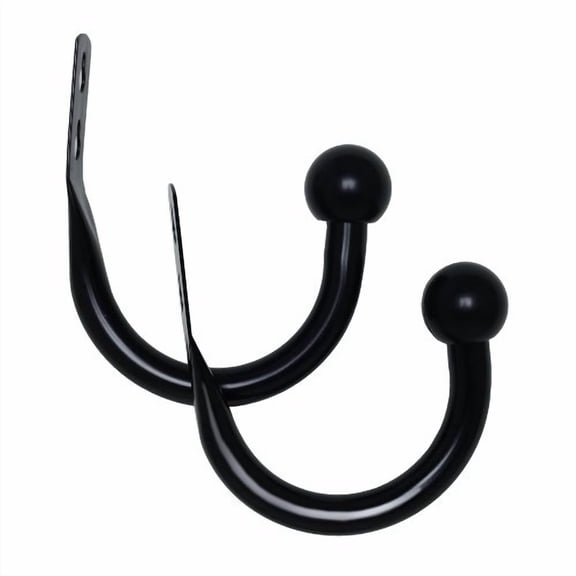 Kenney 58723754 Classic Drapery Holdback, Black, 2-Pack