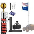 thumbnail image 1 of Yescom EZ GO 20ft Telescopic Flag Pole Kit Wheel Tire Mount Stand Upgrade Rotating Lock Outdoor Camper RV Tailgate Black, 1 of 10