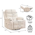 thumbnail image 2 of Ourlova Swivel Rocker Recliner Chair with Massage and Heat Oversized Reclining Sofa with 360° Swivel Side, 2 of 7