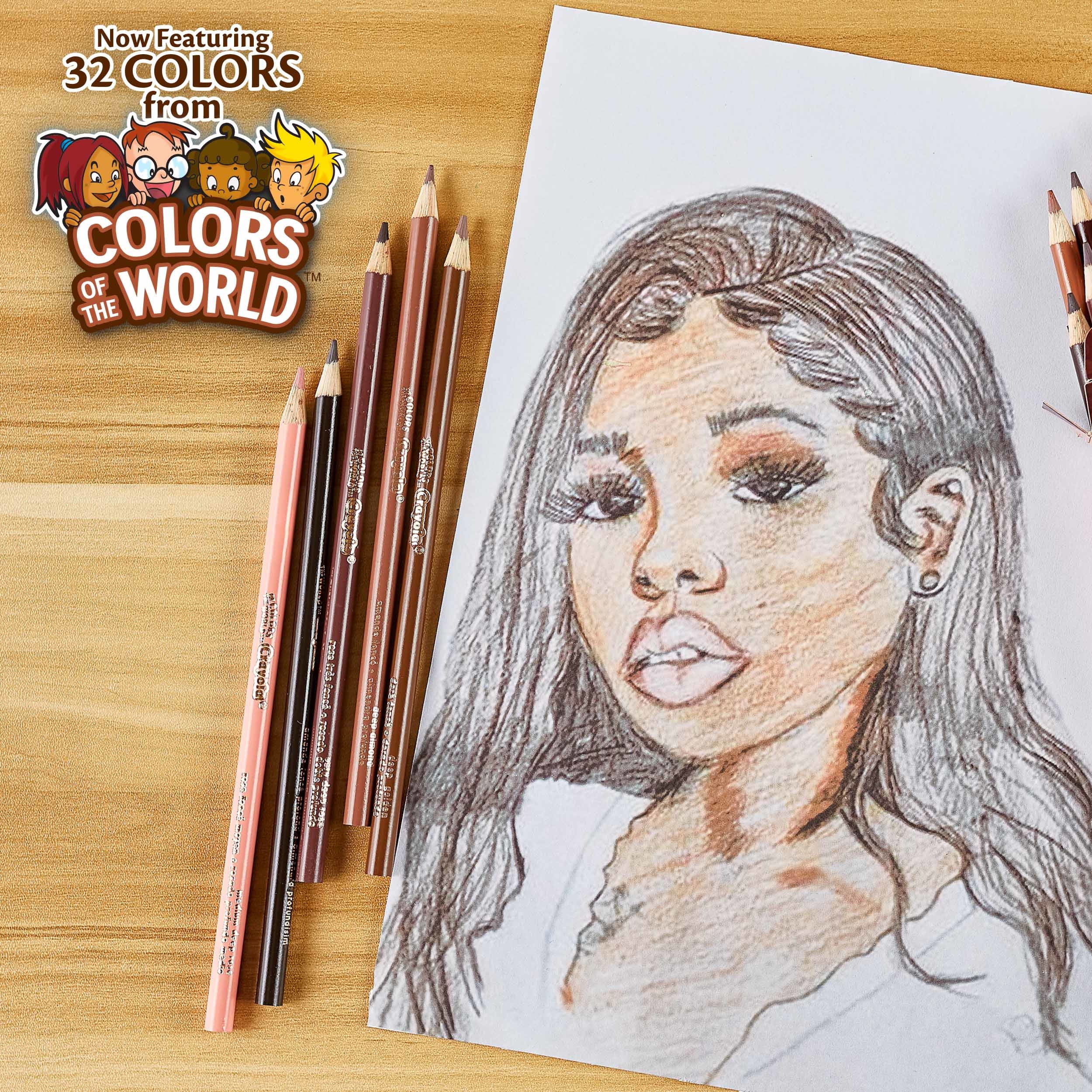 Crayola Colored Pencils, School Supplies, With Colors of the World, Beginner Child, 100 Pcs