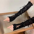 thumbnail image 5 of Guantes de encaje blanco con mangas largas para mujer, finos, de estilo ballet, con protección solar para verano, 5 of 5