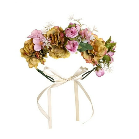 

Women Flower Headband Wreath Crown Floral Wedding Garland Wedding Festivals Photo Props