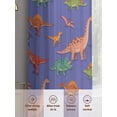 thumbnail image 6 of Dinosaur Animal Sheer Curtains 2 Panels Set Red Green Pink Dinosaur Abstract Purple Sheer Window Curtains Light Filtering Rod Pocket Voile Drapes for Bedroom Living Room 52"x54", 6 of 9