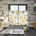 thumbnail image 4 of Yayeee Kitchen Curtains Tier Pair Light Filtering 27"x24" Rod Pocket Short Cafe Window Panel, White Rabbits, 4 of 7