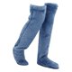 thumbnail image 4 of Calcetines hasta el muslo de forro polar térmico para piernas, accesorios de cosplay, cómodos para las piernas. azul, 4 of 9