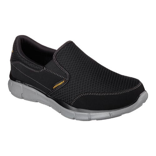 Skechers Men's Equalizer Persistent Slip-On Sneaker, Black/Gray, 7.5 M - Walmart.com