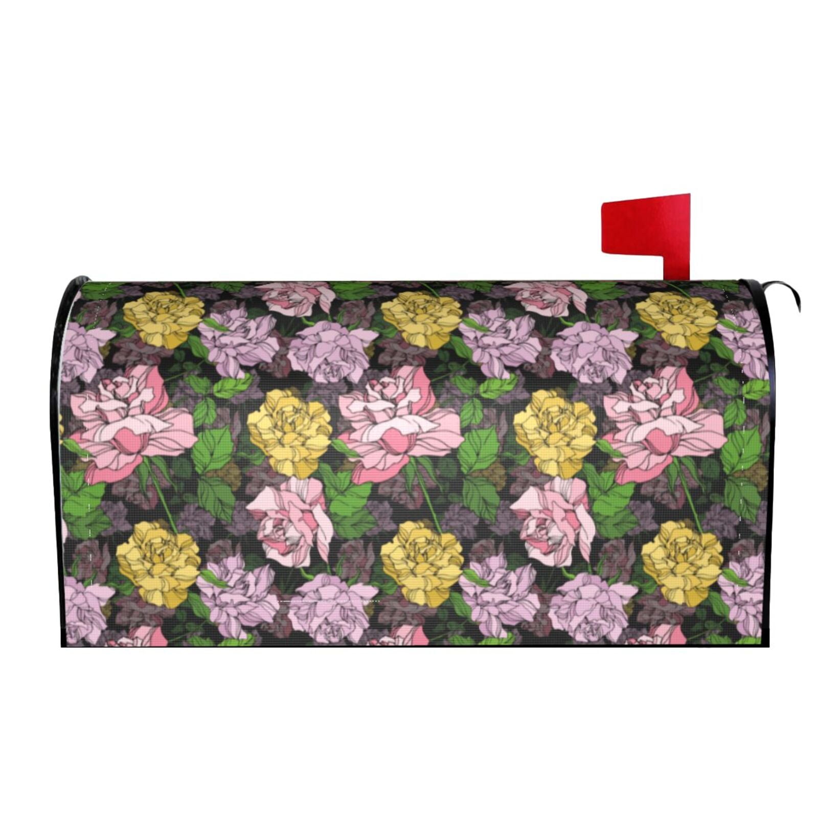 Xecao Colorful Roses for Mailbox Cover with Magnetic Strips, Waterproof and Sunscreen, Adds a Decorative Touch to Your Garden Yard.
