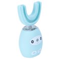 thumbnail image 4 of Cepillo de dientes eléctrico en forma de U, blanqueador, resistente al agua, función de carga USB para niños (azul de 8 a 15 años), 4 of 14