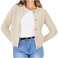 thumbnail image 2 of Ftwytp Open Front Cardigan for Women Casual Fashion Single Breasted Solid Color Long Sleeved Cardigan Loose V Neck Jacket Women Open Sweater Cardigan, 2 of 6