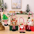 thumbnail image 2 of Bolsa de regalo de mano de Navidad para niños, decoraciones de tela de Sackcloth, patrón de muñeco de nieve de Papá Noel, Cornucopia, 2023, 2 of 4