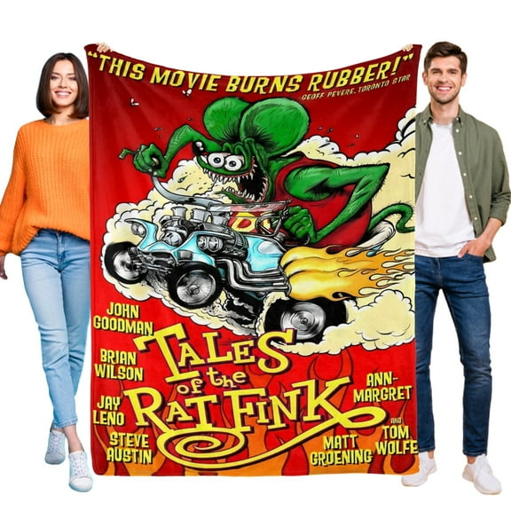 Tales of the Rat Fink Blanket for Kids, Soft Warm Flannel Throw Blanket for Boys Girls, 30x40 Inch Small Blanket for Sofa Couch Gifts Home Decor
