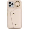 thumbnail image 6 of for iPhone 11 Pro Case Wallet with Card Holder - Zipper Pocket,Credit Card Slots,RFID Blocking,Stand Ring,PU Leather Double Snap Cover for Women and Men(Beige,5.8 Inch), 6 of 15