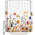 thumbnail image 3 of Beautiful Floral Shower Curtain Set – Summer Colorful Wildflower Plant – Waterproof Durable Polyester Fabric – Fits Perfectly to Any Bathroom Decor (72"x72) – Add Vibrancy and Freshness, 3 of 6