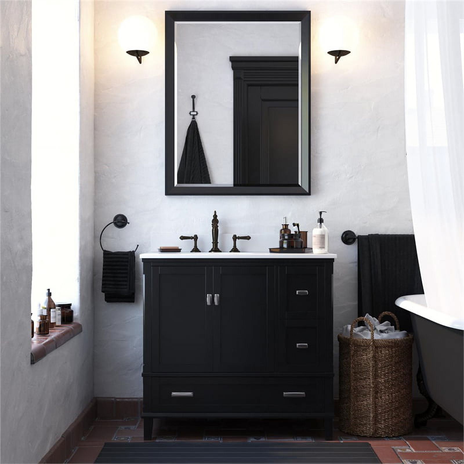 DHP Otum 36 Inch Bathroom Vanity with Sink, Black
