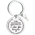 thumbnail image 1 of TIMIFIS Key Chain To My Daughter Message Keychain Stainless Steel Initial Last Name 26 Letter Family Inspirational Keychain Gift Valentine'S Day Gift, 1 of 1