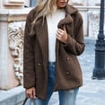 thumbnail image 2 of JULMCOMO Sherpa Fleece Jackets for Women Plus Size Lapel Collar Button Soft Fuzzy Teddy Coats Casual Warm Winter Outerwear with Pockets Coffee 3XL, 2 of 7