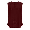 thumbnail image 5 of Tank Top for Women Loose Fit Sleeveless V Neck Camisole Tops Dressy Casual Eyelet Summer Flowy Cami Shirts Blouse Wine L, 5 of 6
