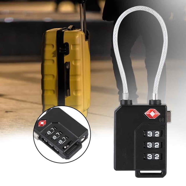 Light Weight 3-Digit No Keys Steel Wire Lock, Tsa Lock, Easy To Carry For Travel Suitcase Luggage