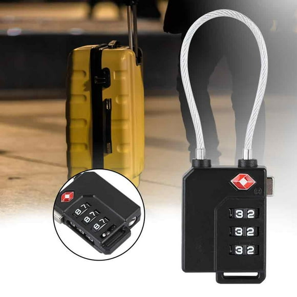Light Weight 3-Digit No Keys Steel Wire Lock, Tsa Lock, Easy To Carry For Travel Suitcase Luggage