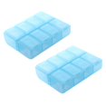 thumbnail image 1 of 2X Plastico Rectangular 8 Compartimentos Caja de Pildora Medicina de 7 Dias Azul, 1 of 5