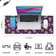 thumbnail image 5 of Long Mouse Pads for Desk,Purple Skull Sunflower Pattern Desk Mats on Top Of Desks, Desk Mouse Pad Extra Large with 3mm Non-Slip Base and Stitched Edge for Gaming,Office,Work,Home 31.5"x11.8", 5 of 6