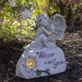 thumbnail image 2 of Northlight 9.25" Gray Solar Powered "Welcome to Our Garden" Angel Outdoor Garden Statue, 2 of 5