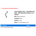 thumbnail image 2 of Lower Radiator Hose - Compatible with 2000 - 2005 Mitsubishi Eclipse 2.4L 4-Cylinder 2001 2002 2003 2004, 2 of 2