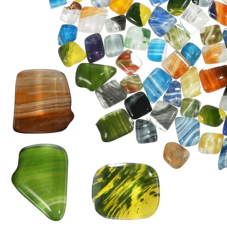 Masteelf 1 Bucket Crystal Glass Mosaic Tiles for Crafts with Assorted Colors and Convenient Storage Kit