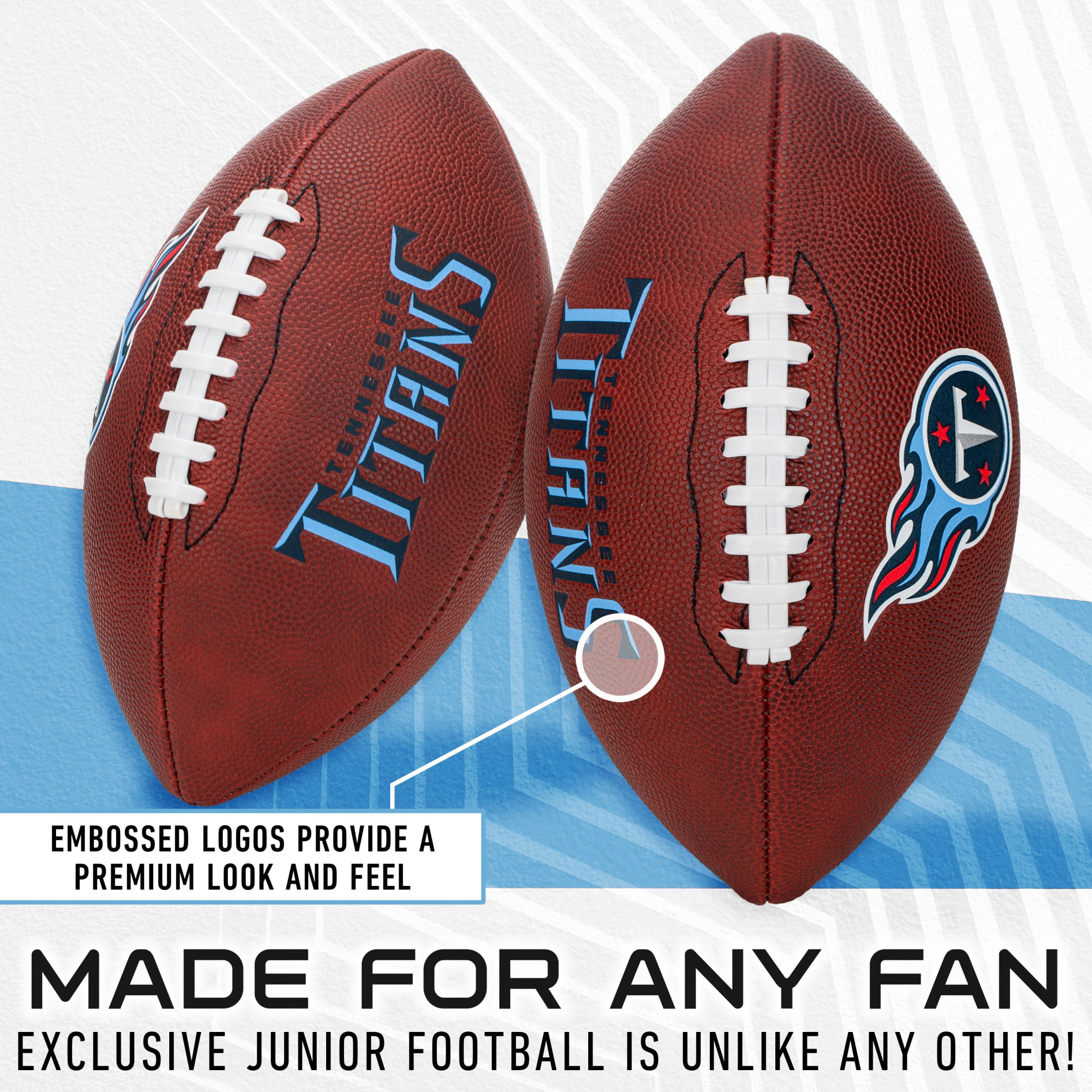 Franklin Sports NFL Tennessee Titans Football - Youth Junior Size Football for Kids - Official NFL Team Logo + Colors Youth Football - Kids NFL Fan Shop Football