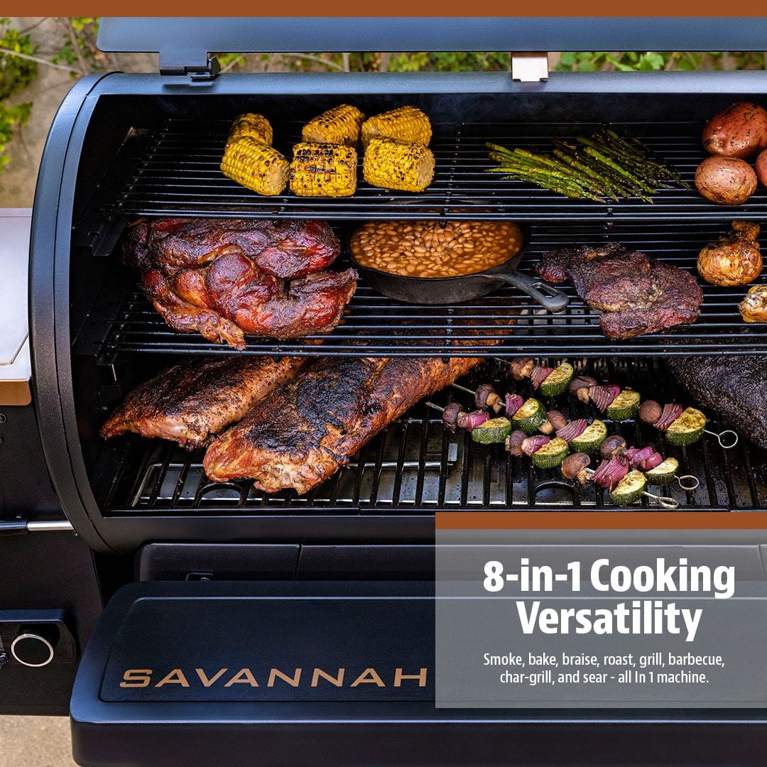 Pit Boss Savannah 1500 Sq in Wood Fired Pellet Grill and Smoker – Onyx Edition