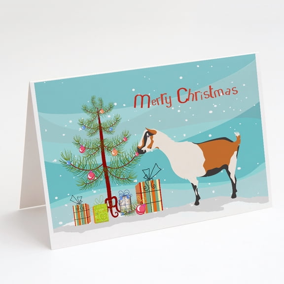 Alpine Goat Christmas Greeting Cards and Envelopes Pack of 8