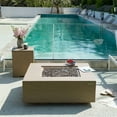 thumbnail image 4 of Elementi Plus Uluru Propane Fire Pit for Outside Outdoor Fire Pit Table Smokeless Firepit Concrete Square Fire Table Patio Heater Fireplace 60000 BTUs - Sunlight Yellow, 40 x 40 Inches, 4 of 15