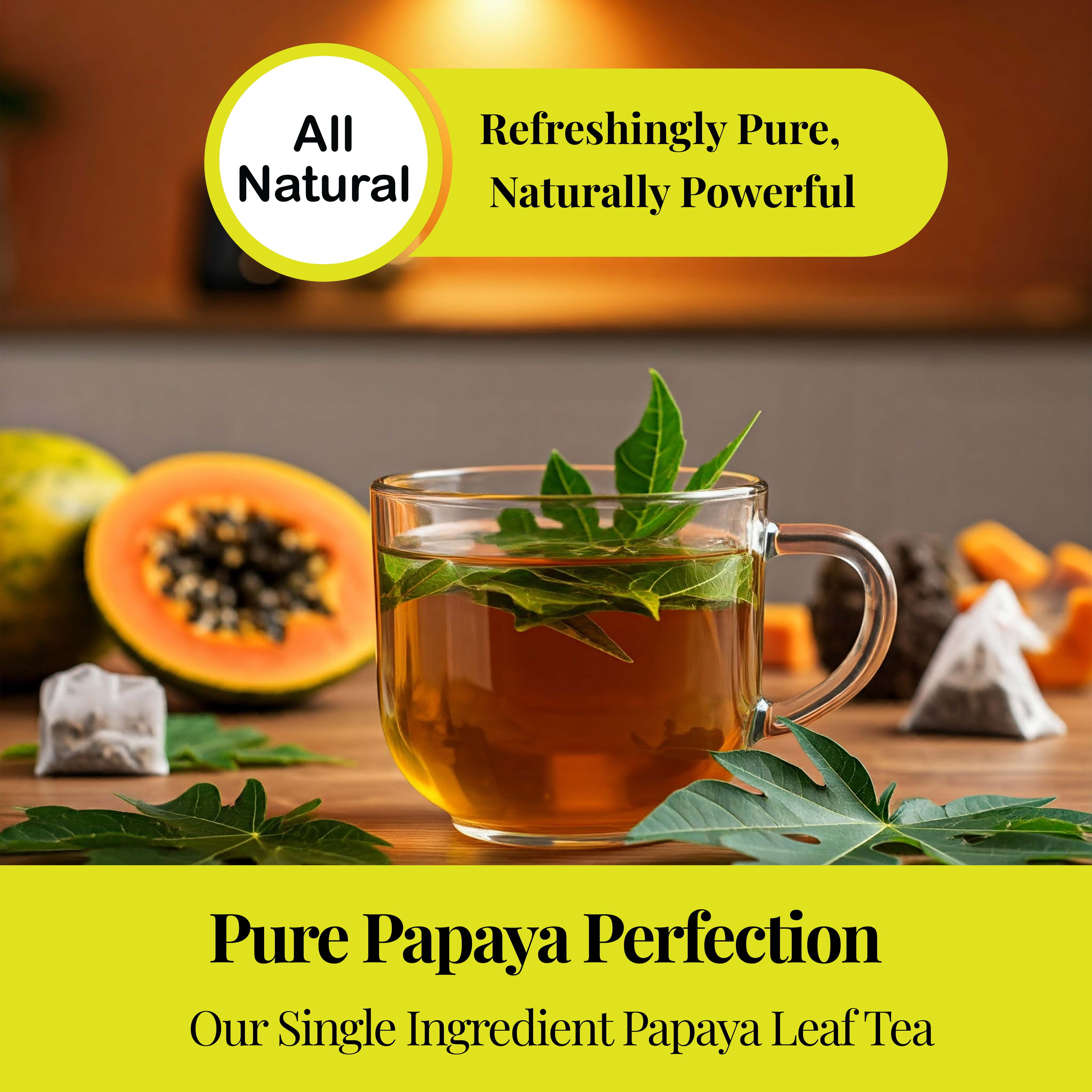 Akshit Papaya  Leaf Tea Bags,  150 Count,  100% Natural Papaya Leaves,  Caffeine-Free, Aromatic Herbal Tea, Non GMO.