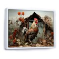 thumbnail image 2 of Designart "Roaster Barnyard Charm I" Animals Floater Framed Wall Art Living Room, 2 of 7
