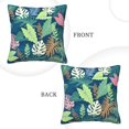 thumbnail image 3 of ZNDUO Square Home Decorative Throw Pillows, Corduroy Green Tropical Leaf Doodle Pattern Couch Pillows, Throw Pillows for Bed, 16"x16", 3 of 8