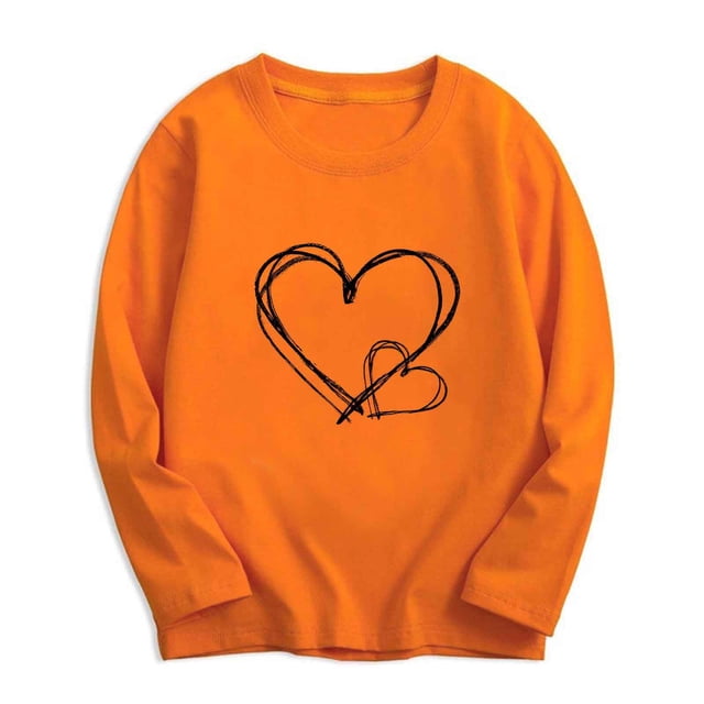 Camiseta de Manga Larga Impresa para Niños, Top de Cuello Suelto para Chicos Y Niñas, Ropa Diaria, Escuela, Viajes Y Regalos de Vacaciones