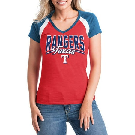 Texas Rangers Autographed Mlb Baseball - MLB Texas Rangers Women's Short Sleeve Team Color Graphic Tee
